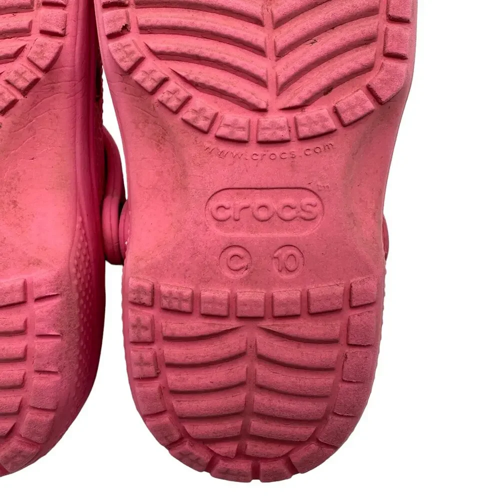 Crocs Girls Kids Sz: C10 Pink Rubber Versatile Classic Slingback Strap Clog